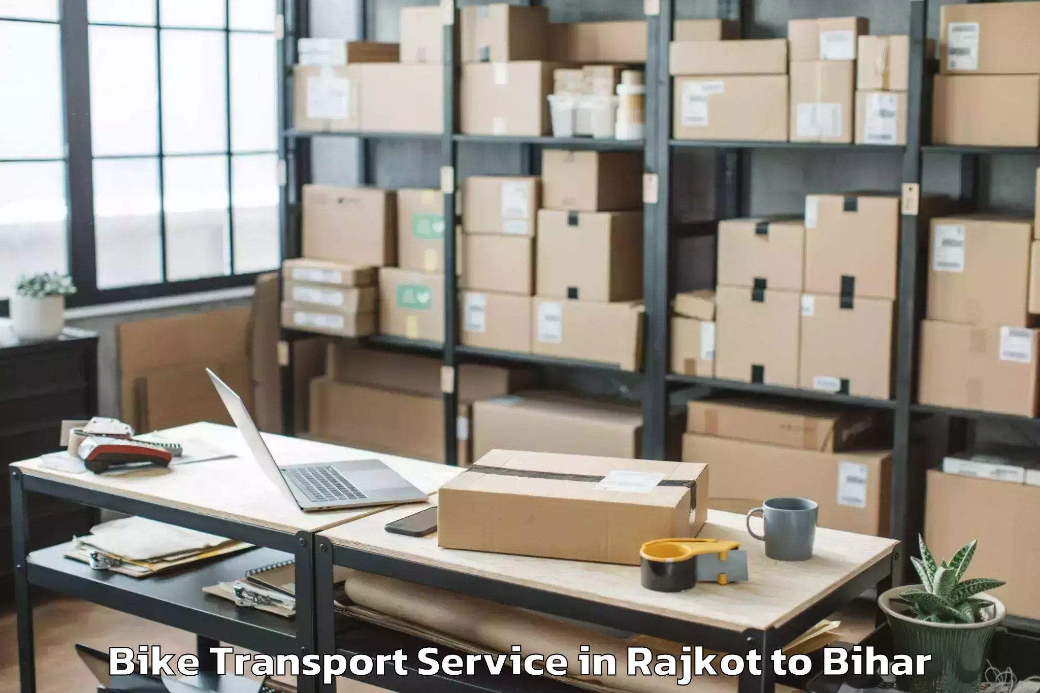 Trusted Rajkot to Sanjhauli Bike Transport